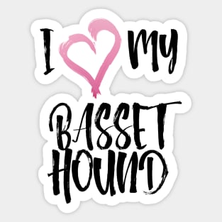 I heart my Basset Hound! Sticker